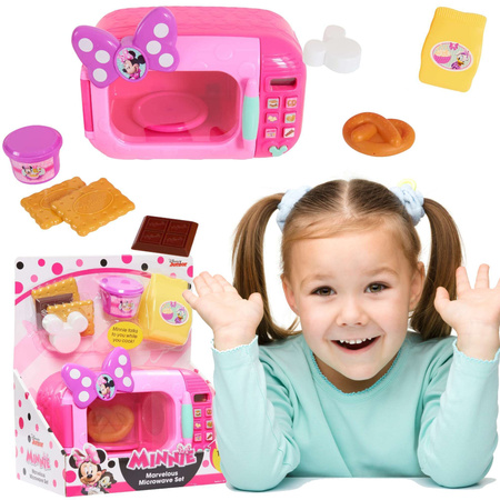 OUTLET Disney Myszka Minnie Mikrofalówka różowa dla dzieci światło/dźwięk Zestaw Kuchenka mikrofalowa WYBRAKOWANA