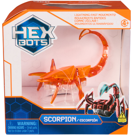 Hex Bots Ruchoma Figurka Scorpion Pomarańczowy Zabawka Sensoryczna Światło