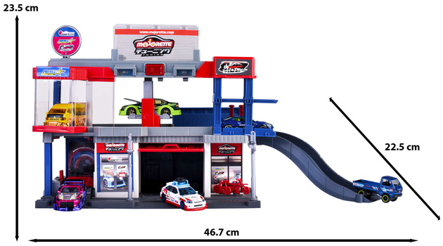Majorette Zestaw Japan Series Garaż Tuningowy + biały pojazd autko Honda Civic TYPE R EK9 Światło Dźwięk