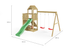 Plac zabaw drewniany ogrodowy duży Floppi domek, zjeżdżalnia, 2x huśtawka, ścianka, lina