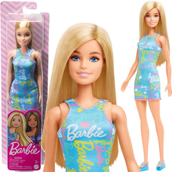 Barbie lalka blondynka z niebieskimi oczami w sukience