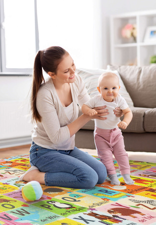 Dwustronna Składana Mata Edukacyjna z pianki XPE Podłogowa Bezpieczna 120x180 niemiecki alfabet wieś Humbi
