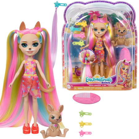 Lalka Enchantimals Zestaw Sunshine Beach lalka Katrice Kangaroo + zwierzątko Hop