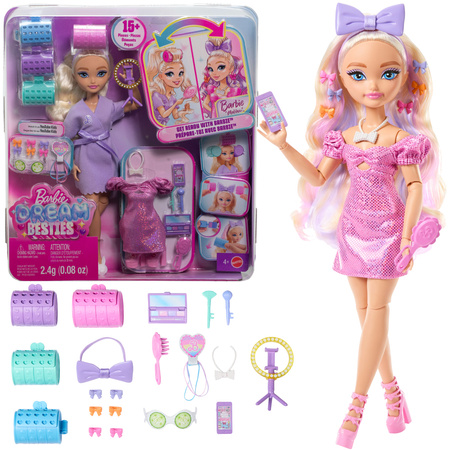 Barbie Dream Besties Get Ready With Barbie Zestaw Malibu Lalka modowa + akcesoria
