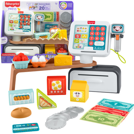 Edukacyjna zabawka z dźwiękami zestaw kasa + sklep Kupuj i skanuj