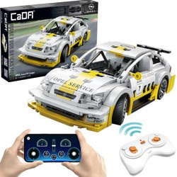 Klocki konstrukcyjne CaDA Zdalnie sterowany samochód sportowy biały Opel Astra V8 Coupe Auto wyścigowe RC Dual Mode 330 elementów