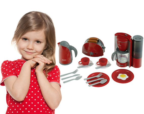 Duży zestaw śniadaniowy Bosch toster czajnik dla dzieci Klein 9564