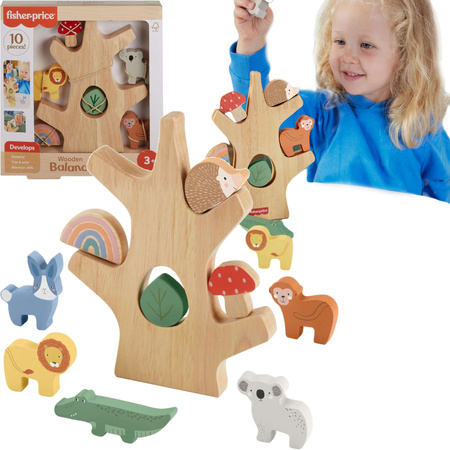 Fisher Price Drewniane Drzewko Równoważne Zestaw klocków