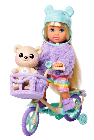 Evi Love Mały Zestaw Minilalka Rower z koszykiem i Miś
