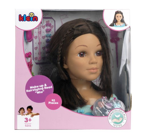 Lalka Duża Głowa do stylizacji czesania włosów Fryzjer Mia+ paletka do makijażu dla dzieci