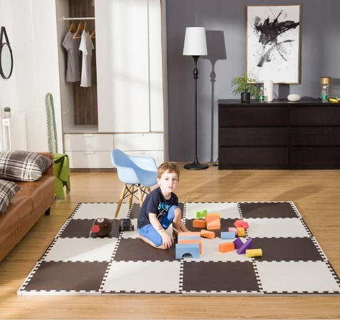 Mata piankowa podłogowa Humbi 120x60 Duże puzzle piankowe wodoodporne bezpieczne 2 szt. brązowy