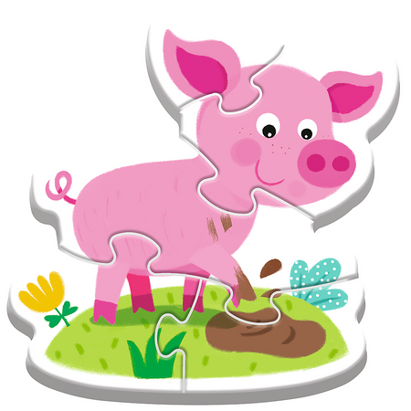 Puzzle 4w1 Farma Moje pierwsze puzzle Zwierzęta na farmie Trefl