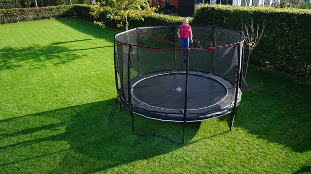 Trampolina Ogrodowa z siatką PeakPro 366 cm czarna