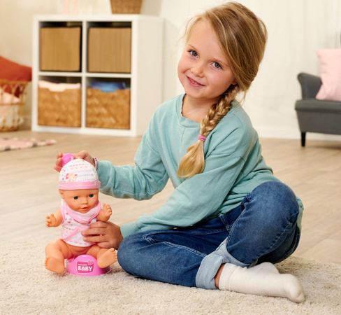 Zestaw Lalka bobas funkcyjny noworodek siusiający New Born Baby 30 cm