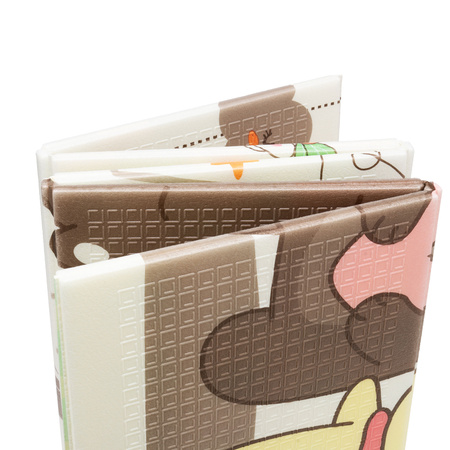 Dwustronna Składana Mata Edukacyjna z pianki XPE Podłogowa Bezpieczna 120x180 Miasto Noc Zwierzątka Humbi