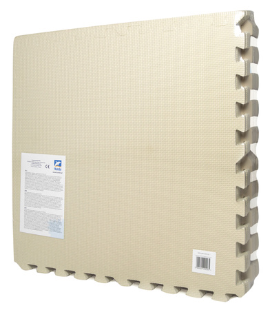 Humbi Duża Mata edukacyjna Grube Puzzle piankowe kremowe i beżowe XXL z pianki EVA + KREA Balance Board Deska do balansowania