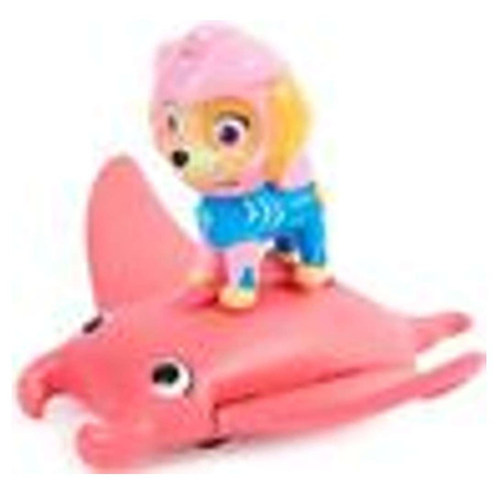 Psi Patrol Zestaw Aqua Pups figurka Skye i różowy diabeł morski z ruchomymi płetwami