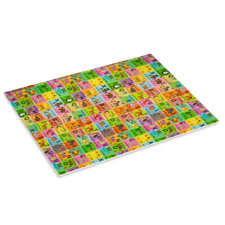 Dwustronna Składana Mata Edukacyjna z pianki XPE Podłogowa Bezpieczna 180x200 alfabet niemiecki wieś Humbi