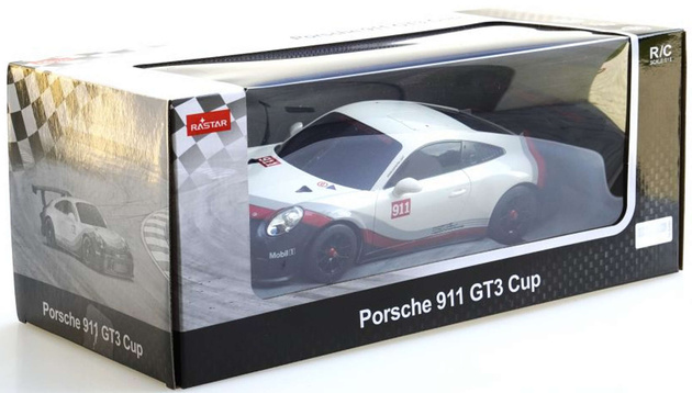 Zdalnie sterowane auto Porshe 911 GT3 Cup RC pojazd sportowy 1:18 Rastar
