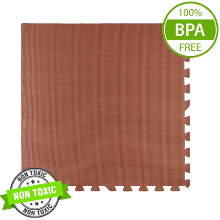 Mata piankowa podłogowa Humbi 180x60 Duże puzzle piankowe wodoodporne bezpieczne 3 szt. Ceglasta