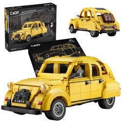Klocki konstrukcyjne CaDA Samochód Citroen 2CV Klasyk Auto miejskie Pojazd żółty Autko 1238 elementów