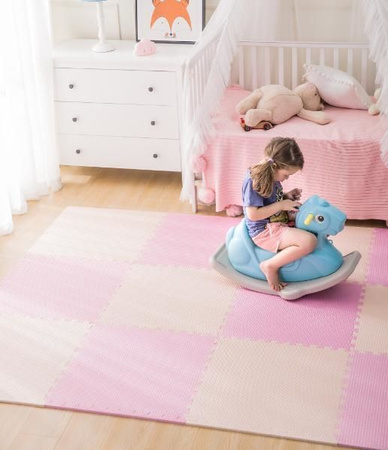 Mata piankowa podłogowa Humbi 180x180 Duże puzzle piankowe wodoodporne bezpieczne 9 szt. żółty