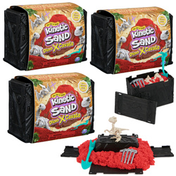 3 Zestawy Piasek kinetyczny Wykopaliska Dino XCavate Zestaw poszukiwanie Szkielet Dinozaur Kinetic Sand + akcesoria