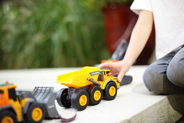 Żółty Pojazd budowlany Wywrotka samochód Volvo z ruchomymi elementami światło i dźwięk