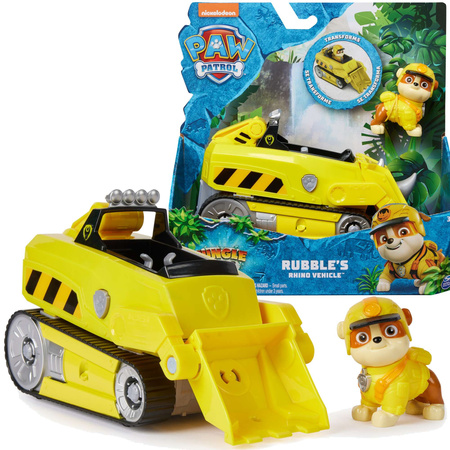 Psi Patrol Pojazd Rubble Z Dżungli Jungle Hero Pups Nosorożec+ Figurka 