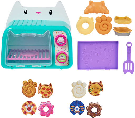 OUTLET Koci Domek Gabi Zestaw kuchenny Mały zabawkowy Piekarnik Mikrofalówka + akcesoria 11 elementów Światło Dźwięk Gabby's Dollhouse WADLIWA