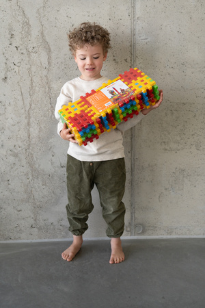 Klocki konstrukcyjne Waffle zestaw 48 dużych elementów Marioinex