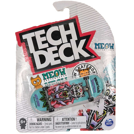 Tech Deck deskorolka fingerboard Meow Biały Kot + naklejki