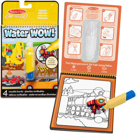 Kolorowanka Wodna Water Wow! Pojazdy Melissa & Doug Malowanka Kreatywna