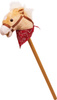 Hobby Horse Koń na drewnianym kiju do galopowania z dźwiękiem rżenia 77 cm