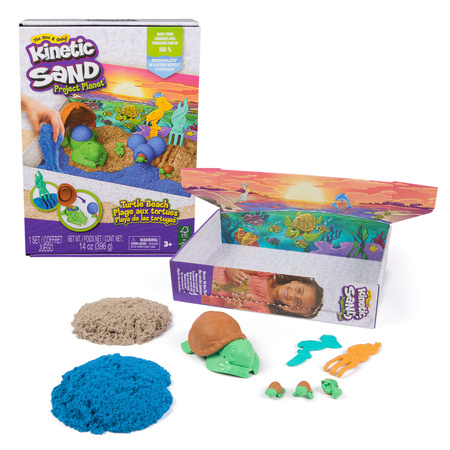 Zestaw do zabawy Kinetic Sand Piasek kinetyczny Project Planet Żółwie Morskie