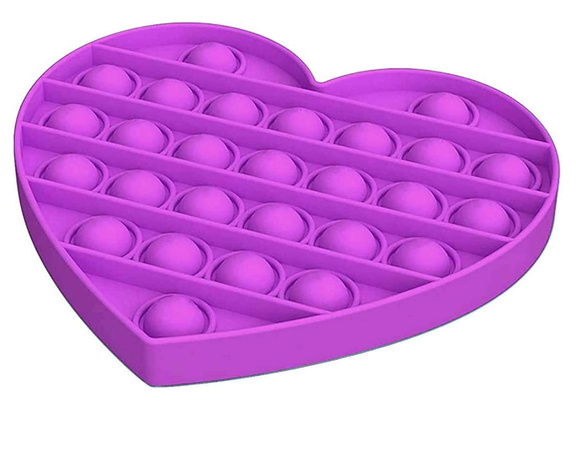 Zabawka sensoryczna antystresowa Push it Pop it fioletowe serce