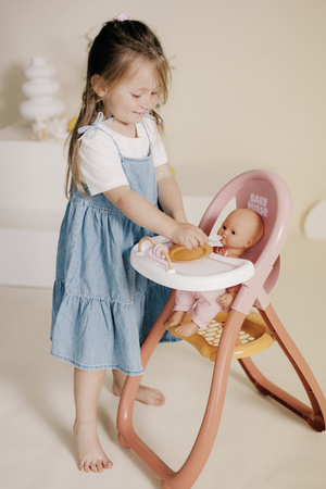 Smoby Baby Nurse Krzesełko do karmienia dla Lalek Zestaw dla Małych Opiekunek