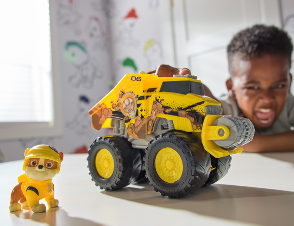 Psi Patrol Rubble Rescue Wheels Terenówka Pojazd Budowlany Z Figurką 6cm Monster Truck Buldożer