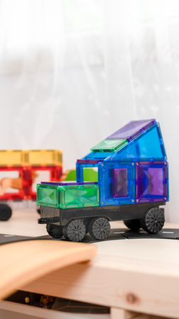 CONNETIX Rainbow Transport Pack Kreatywne klocki magnetyczne 50 elementów