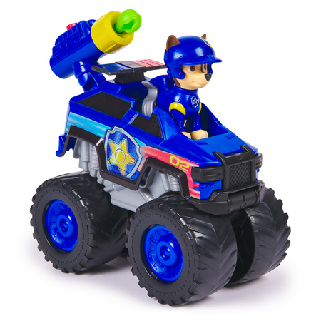 Psi Patrol Rescue Wheels niebieski Pojazd terenowy z figurką Chase 6cm + maskotka 23 cm
