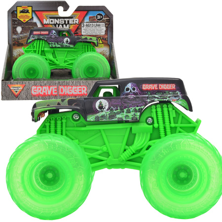 Monster Jam Pojazd z podświetlanymi kołami 1:43 Grave Digger