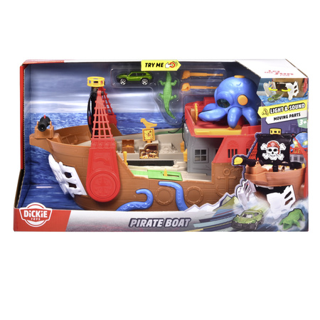 Dickie Statek piracki łódź zabawkowa z torem wyścigowym i efektami świetlnymi /dźwiękowymi