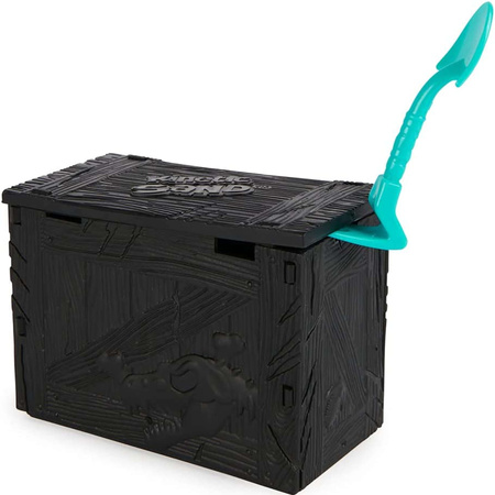 Kinetic Sand Dino XCavate zestaw poszukiwanie szkieletu dinozaura piasek i akcesoria oraz figurka Velociraptor 19 cm