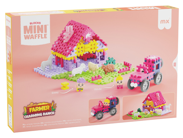 Klocki konstrukcyjne Mini Waffle Farmer Urocze Ranczo 112 elementów Marioinex