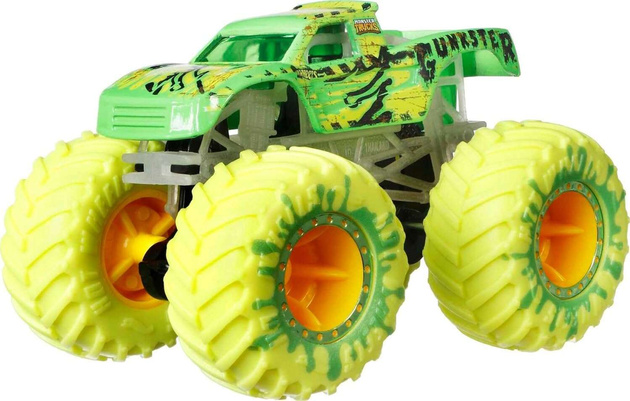 Hot Wheels Monster Trucks zestaw 10 świecących w ciemności pojazdów 1:64