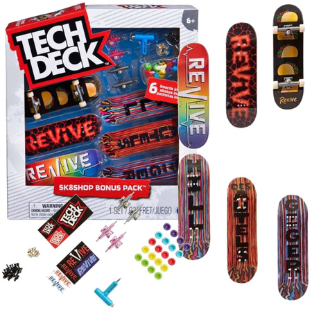 Fingerboard Zestaw 6 pak Deskorolki Baker Revive + akcesoria Tech Deck