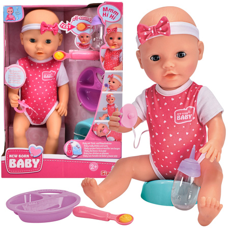 Lalka New Born Baby 35 Cm + Fotelik Samochodowy Z Pasami Baby Huggles Do 46 Cm Casdon