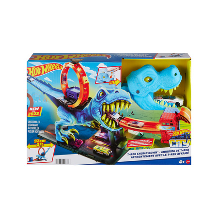 Hot Wheels City zestaw Pętla T-Rexa + pojazd