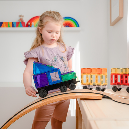 CONNETIX Rainbow Transport Pack Kreatywne klocki magnetyczne 50 elementów