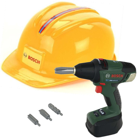 Zestaw wiertarko wkrętarka Bosch II i Żółty kask Bosch